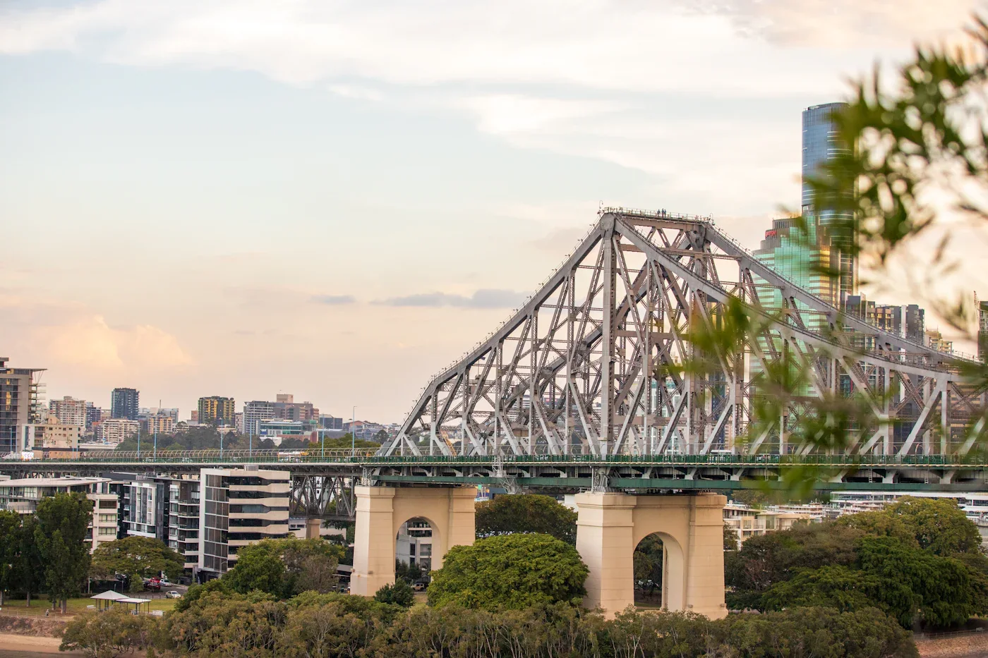 Story Bridge and the Brisbane skyline at sunset